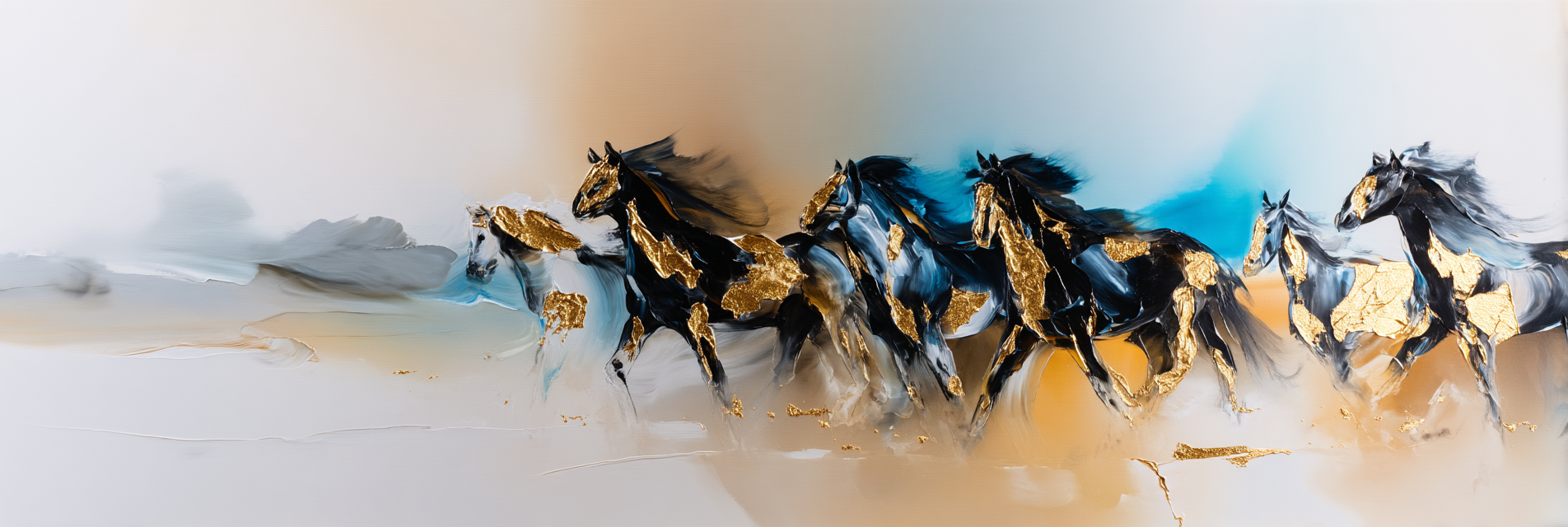 Pferde Abstrakt Mit Gold Akzenten | Grandeur Chic | Einrichtungsstile