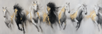 Pferde In Bewegung Gold Schwarz Weiss | Grandeur Chic | Einrichtungsstile