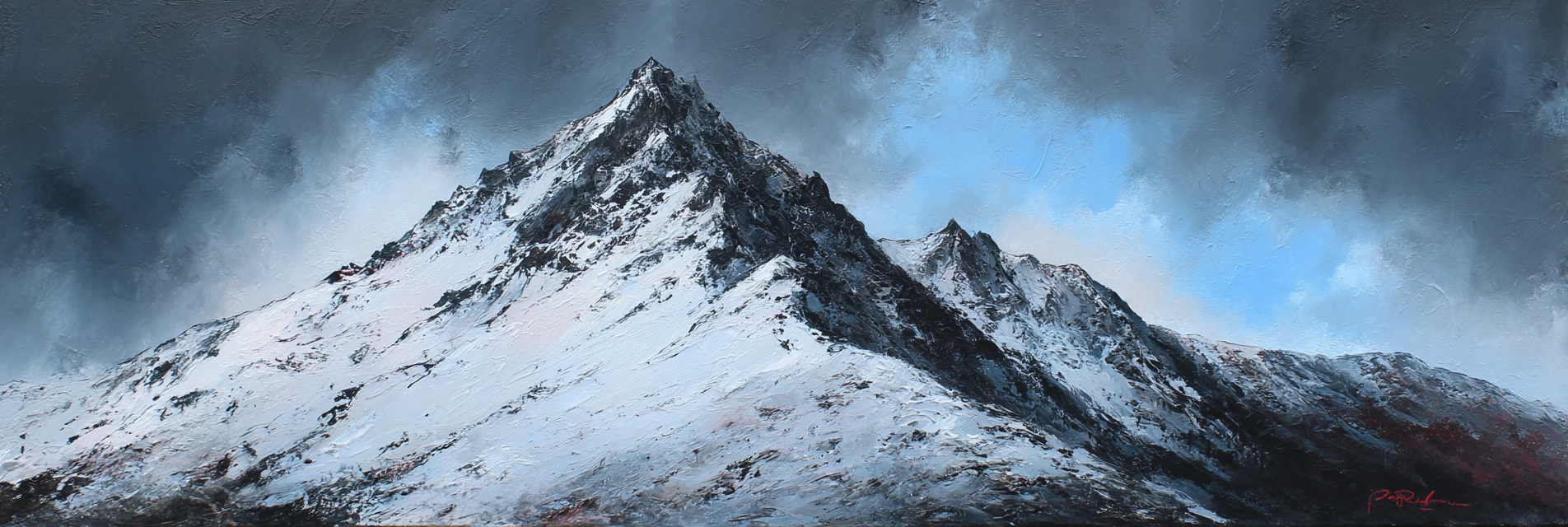 Schneebedeckter Berg Mit Wolken | Grandeur Chic | Einrichtungsstile