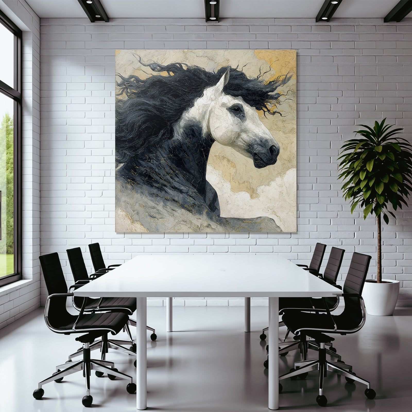 Pferd Mit Wallender Maehne Gemalt