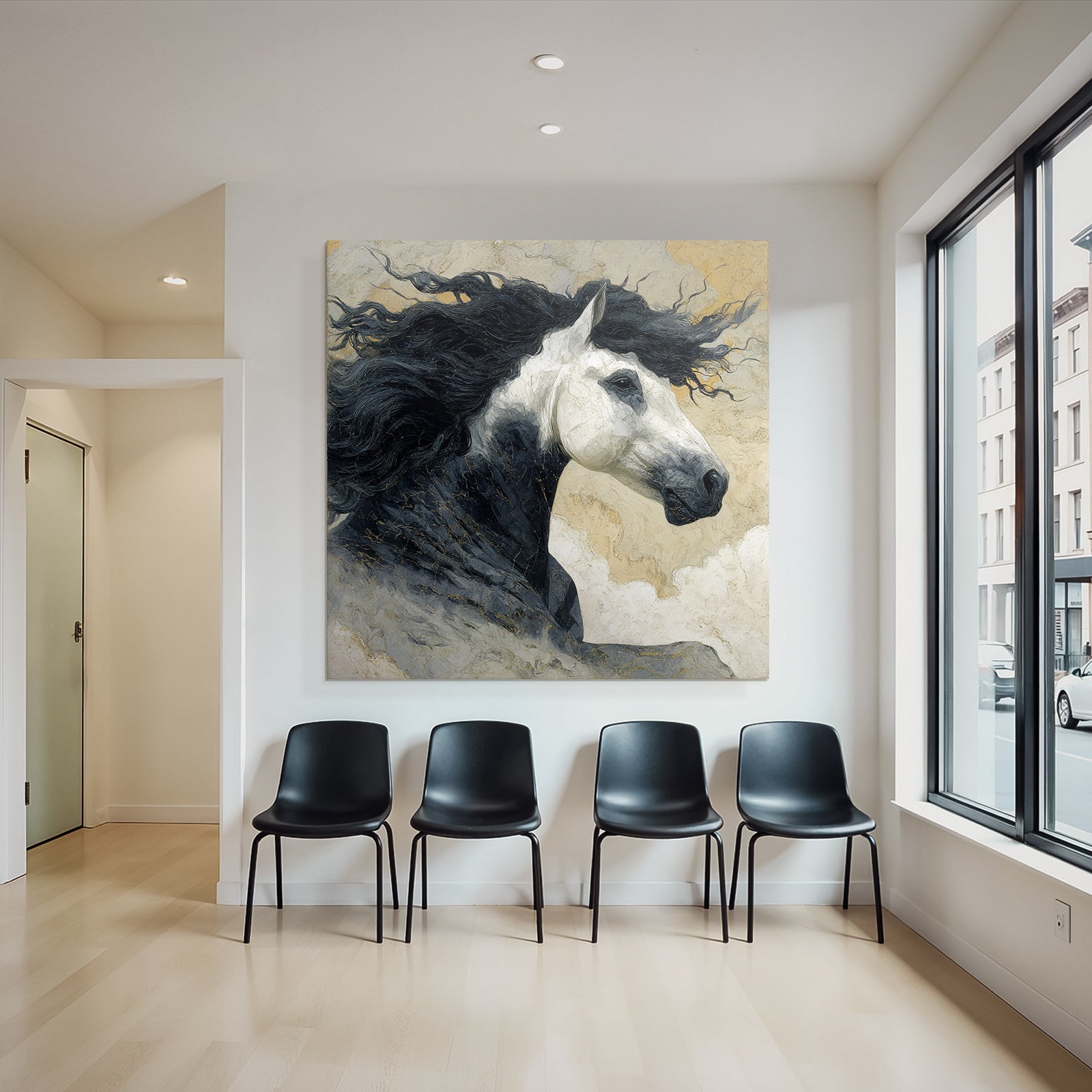 Pferd Mit Wallender Maehne Gemalt