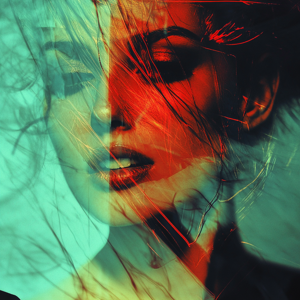 Kreative Stylisierte Portrait Mit Dualen Farbtonen Und Ueberlagerungen | Grandeur Chic | Einrichtungsstile