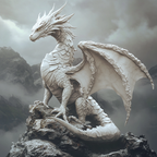 Weisser Drache Auf Stein Mit Wolken Und Bergen Jpg | Grandeur Chic | Einrichtungsstile