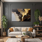 Abstraktekunst Schwarz Gold Texturen