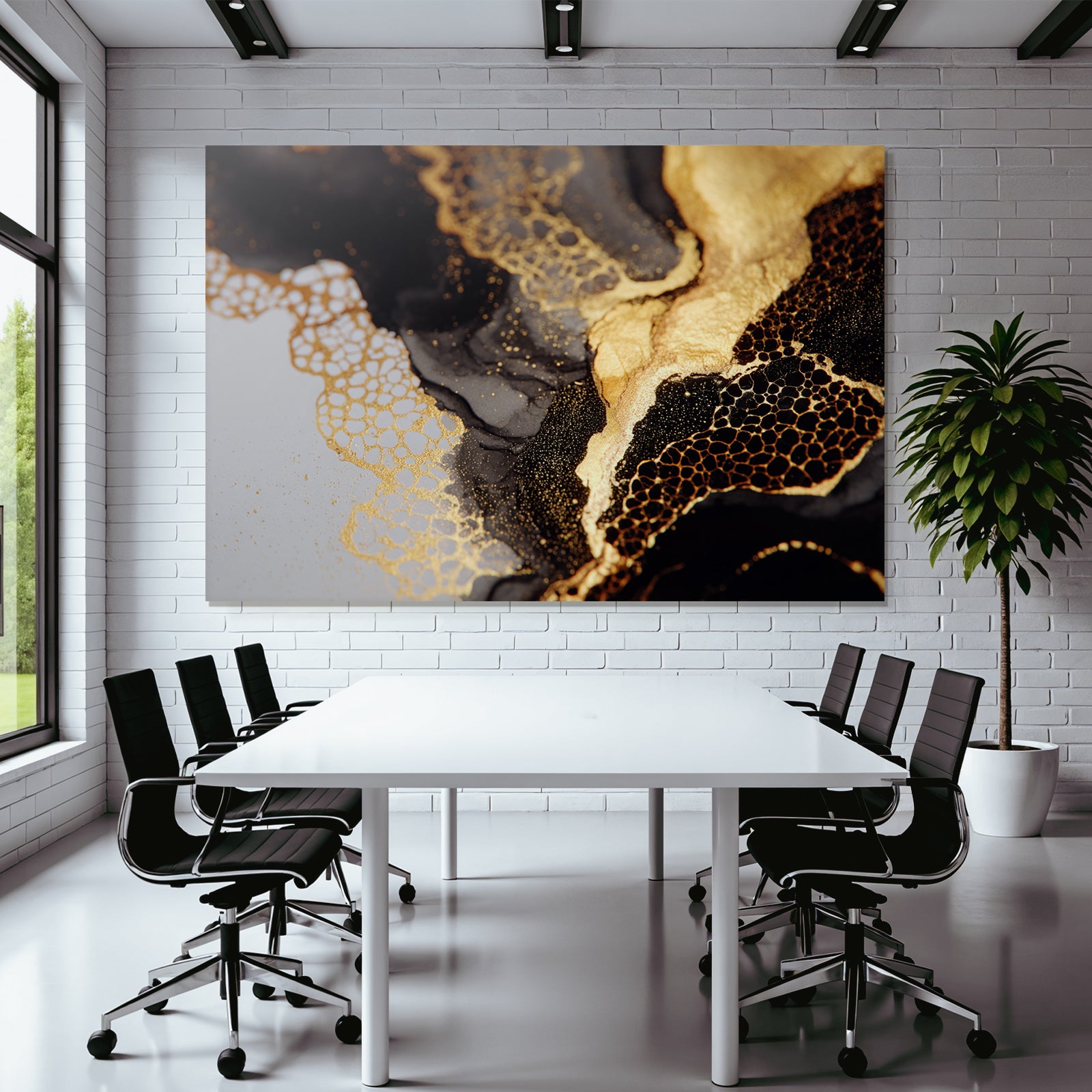 Abstraktekunst Schwarz Gold Texturen