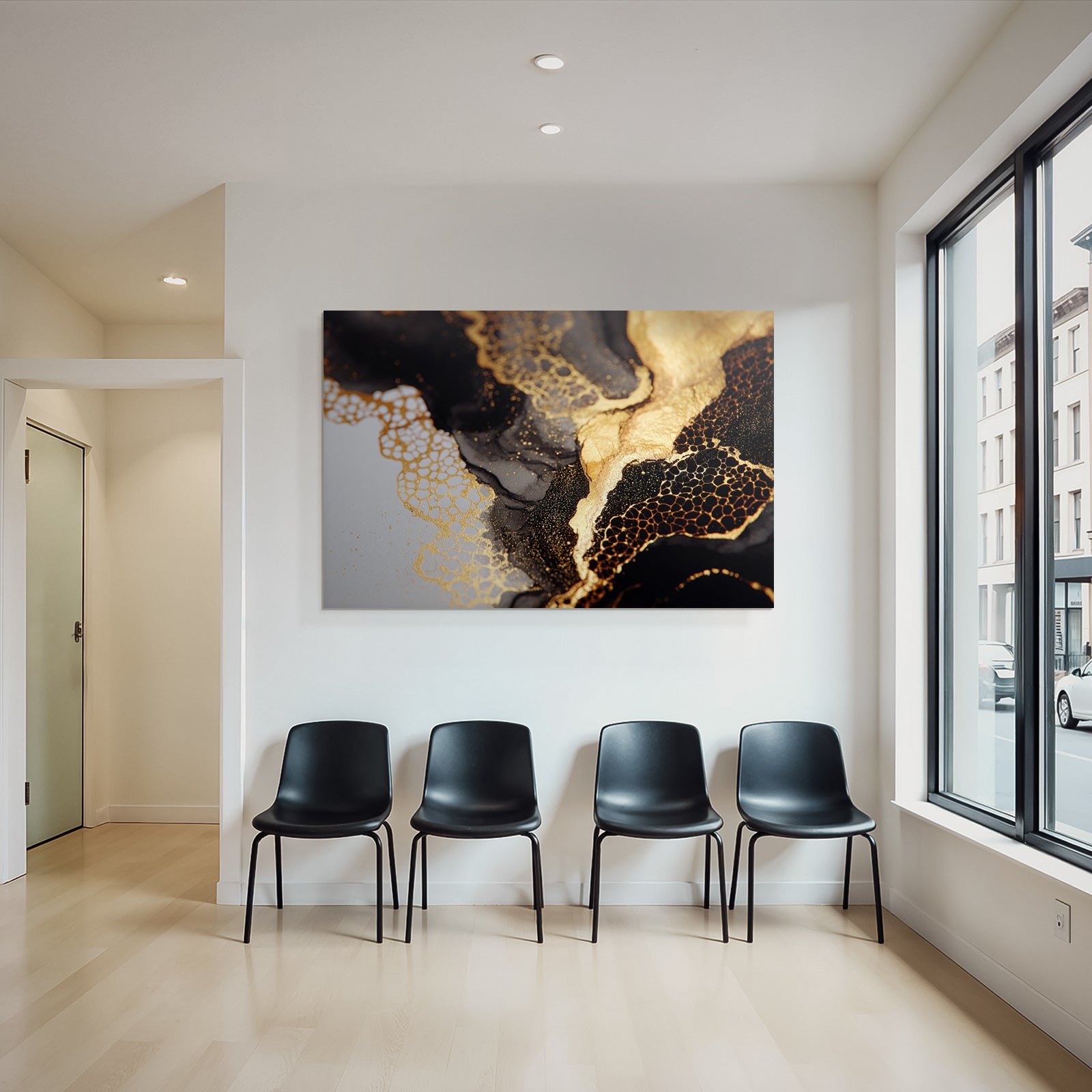 Abstraktekunst Schwarz Gold Texturen