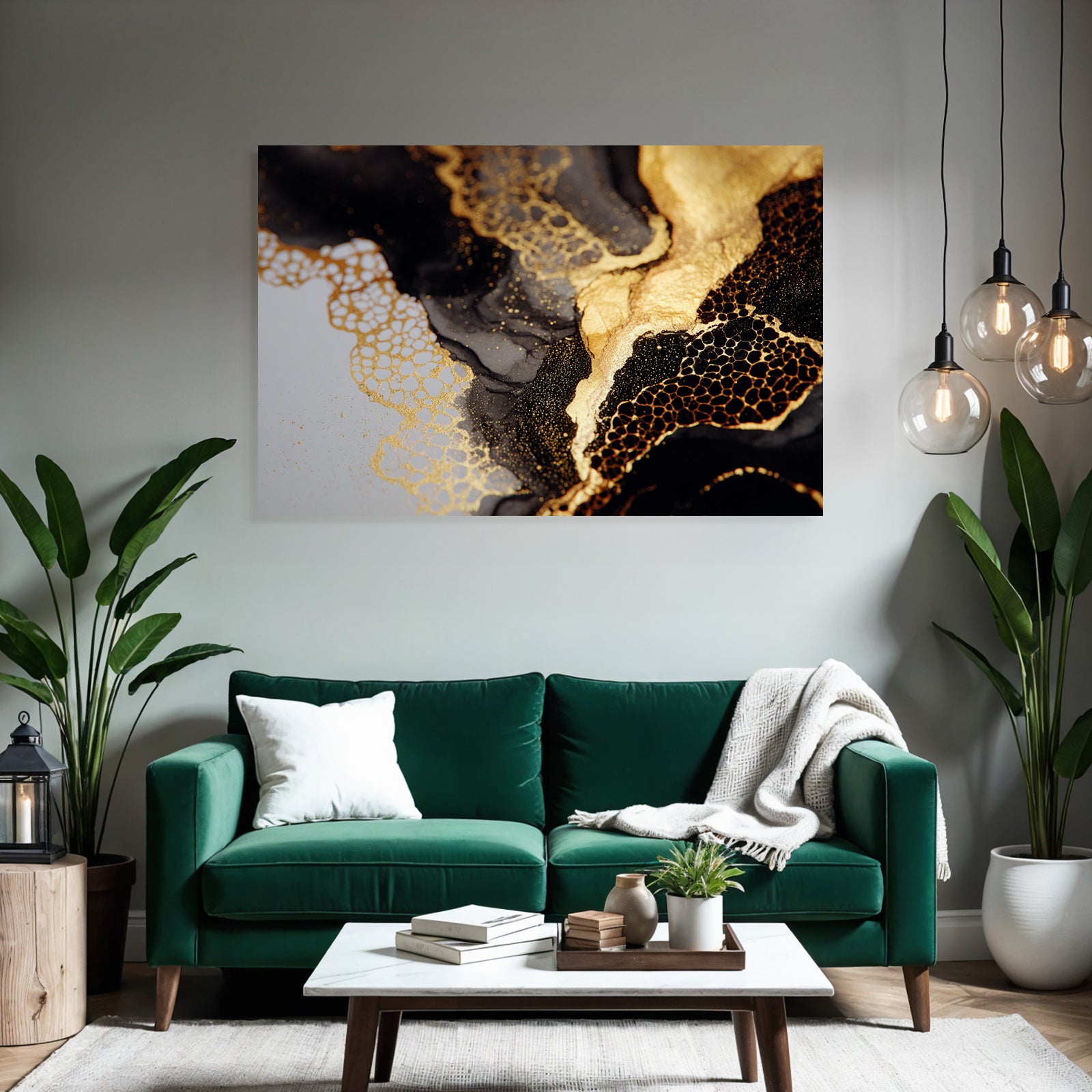Abstraktekunst Schwarz Gold Texturen