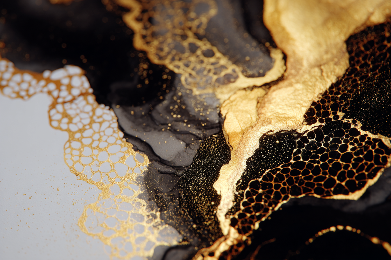 Abstraktekunst Schwarz Gold Texturen | Grandeur Chic | Einrichtungsstile