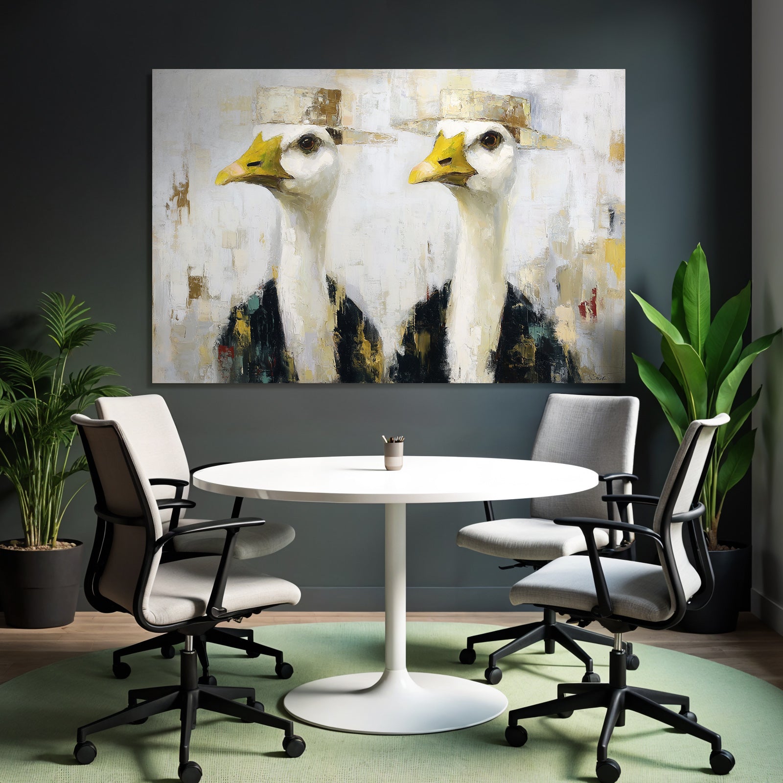 Enten Mit Hueten Impressionistisch