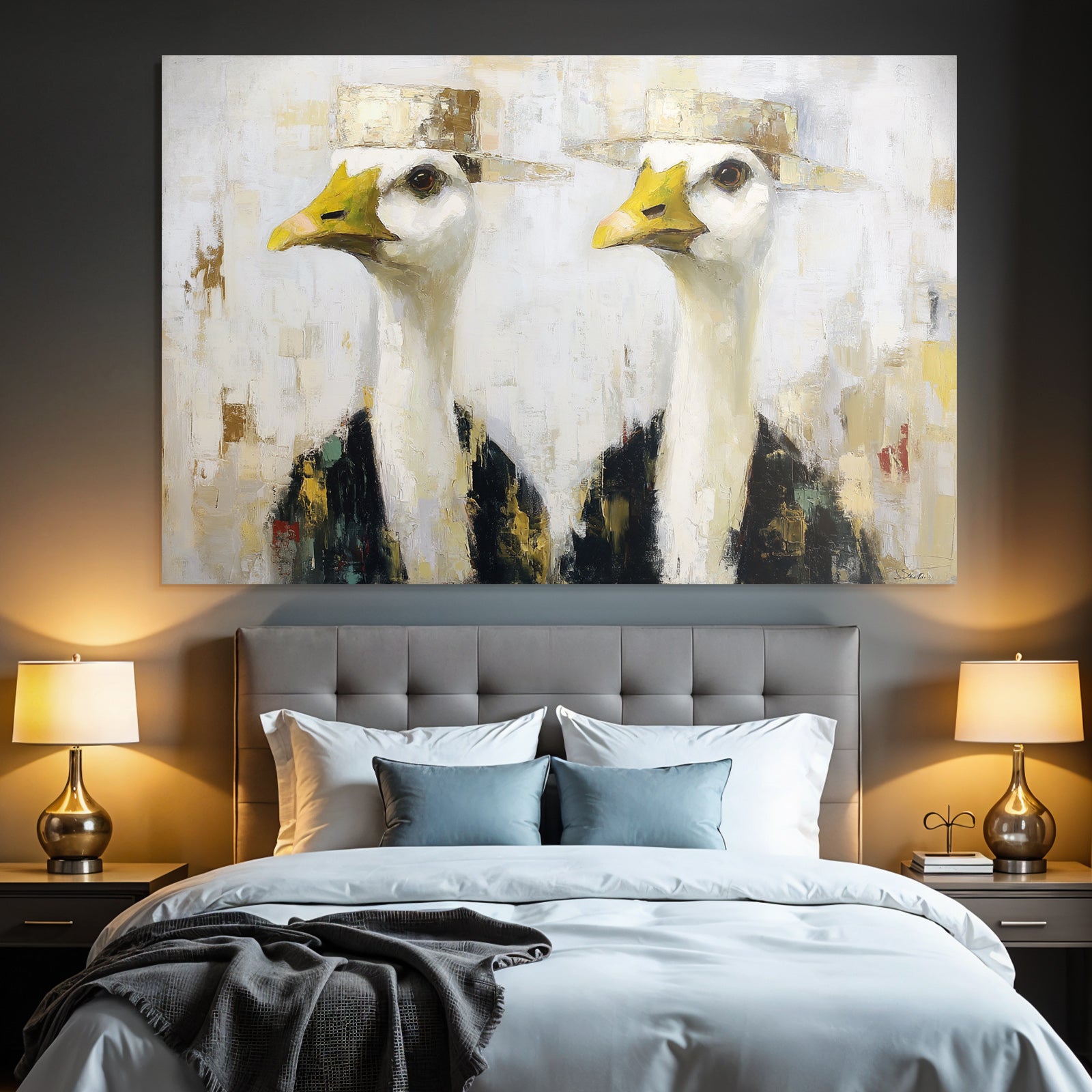 Enten Mit Hueten Impressionistisch