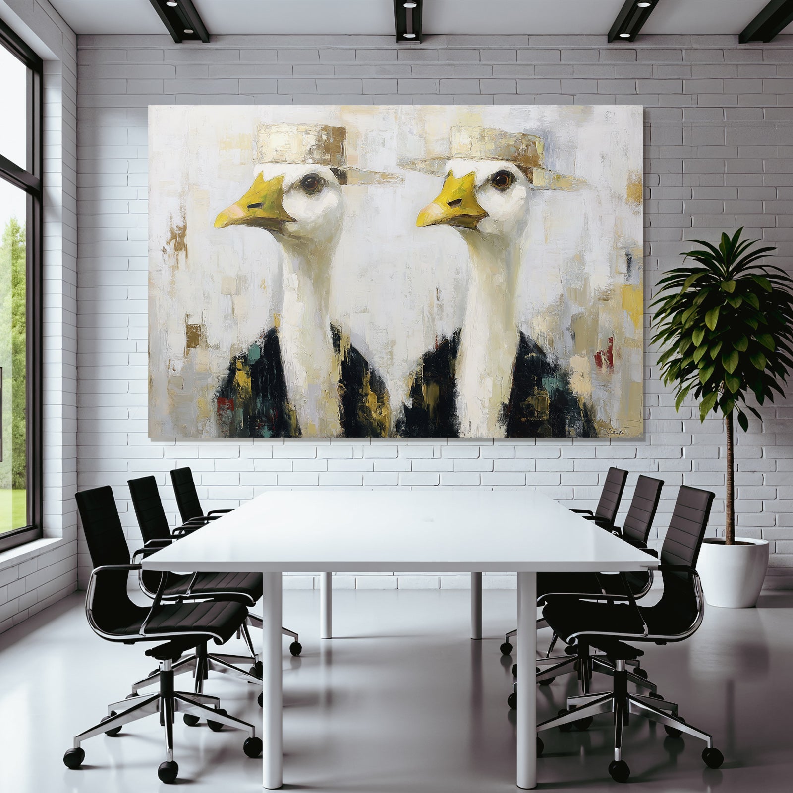 Enten Mit Hueten Impressionistisch