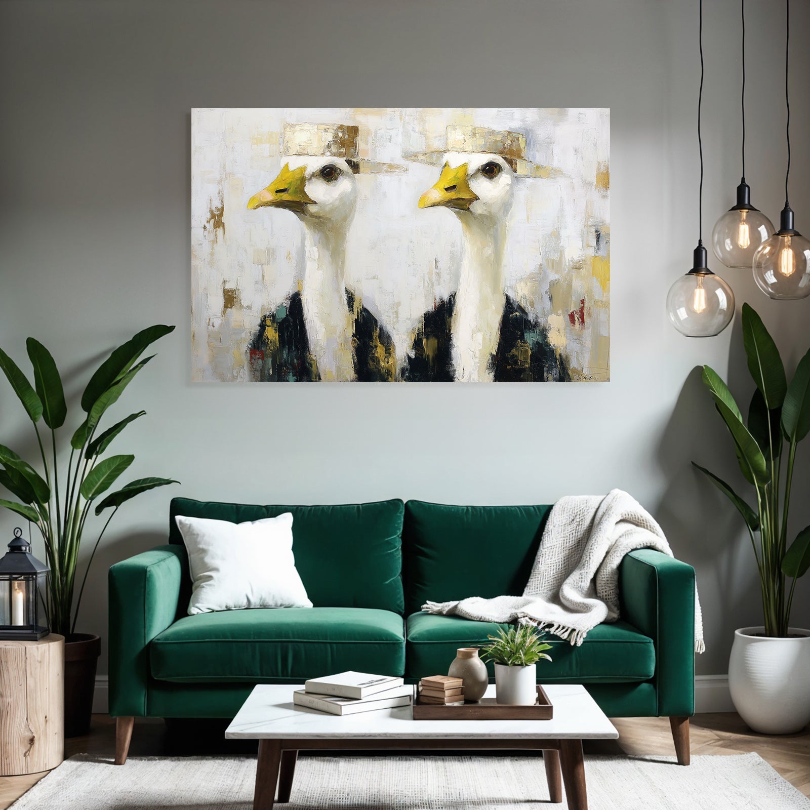 Enten Mit Hueten Impressionistisch