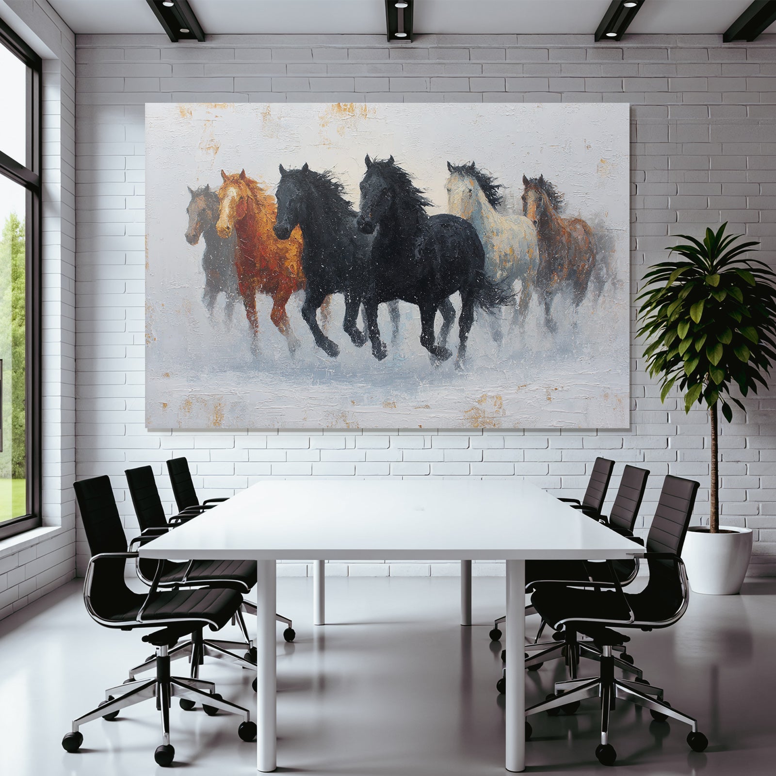 Gruppe Pferde Laufen Kunstwerk Effekt