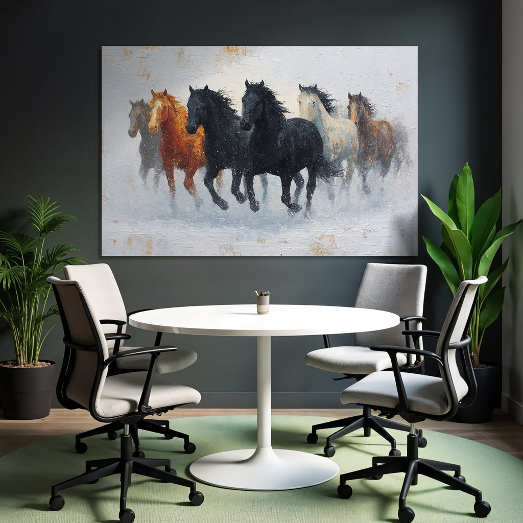 Gruppe Pferde Laufend Farben Texture