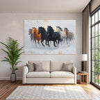 Gruppe Pferde Laufend Farben Texture