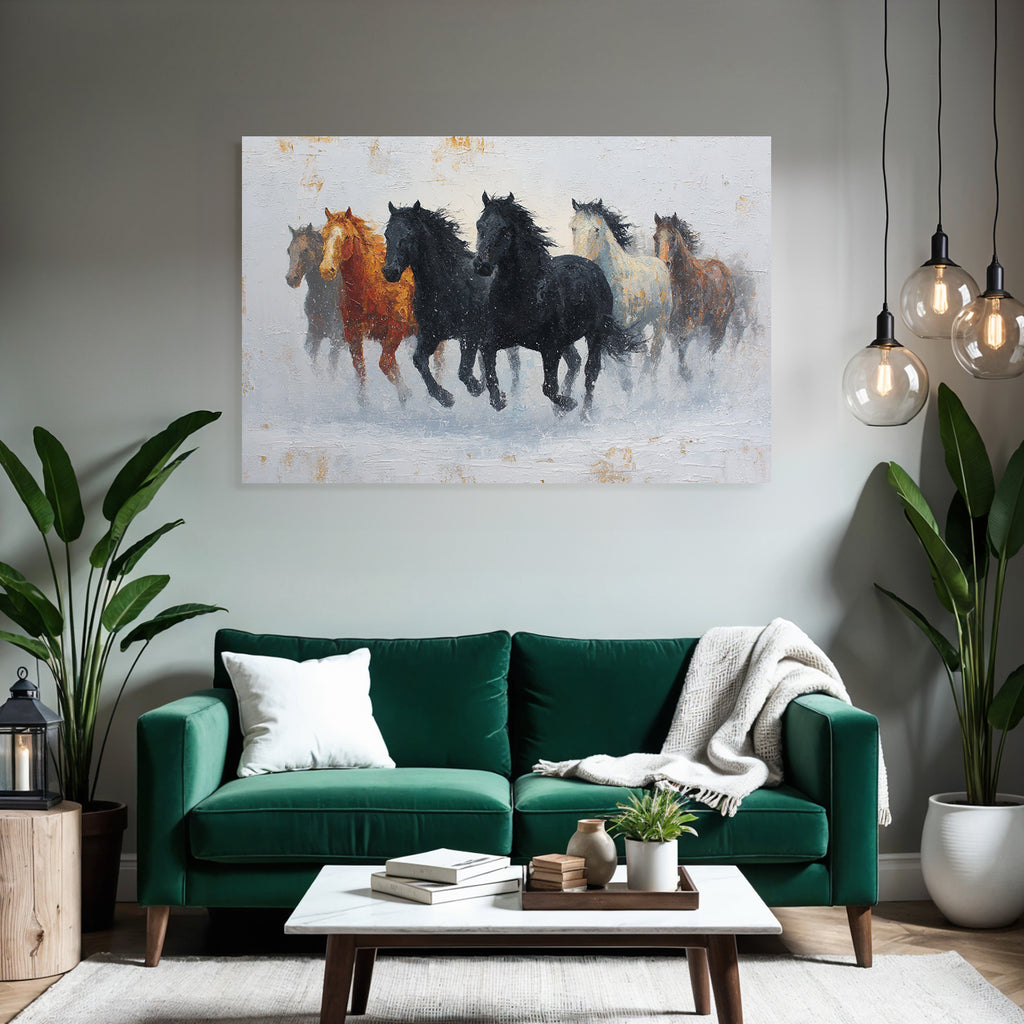 Gruppe Pferde Laufend Farben Texture