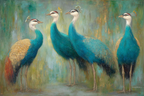 Stilisierte Pfauen Blau Und Gold Abstrakt Hintergrund | Grandeur Chic | Einrichtungsstile
