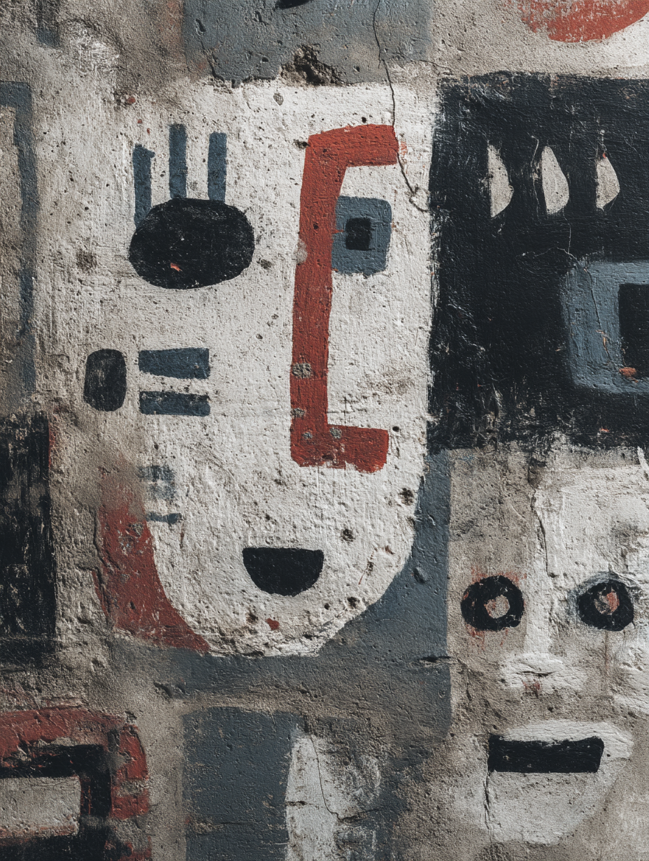  Abstrakte Gesichtsmalerei Wand Detail | Industrial | Einrichtungsstile