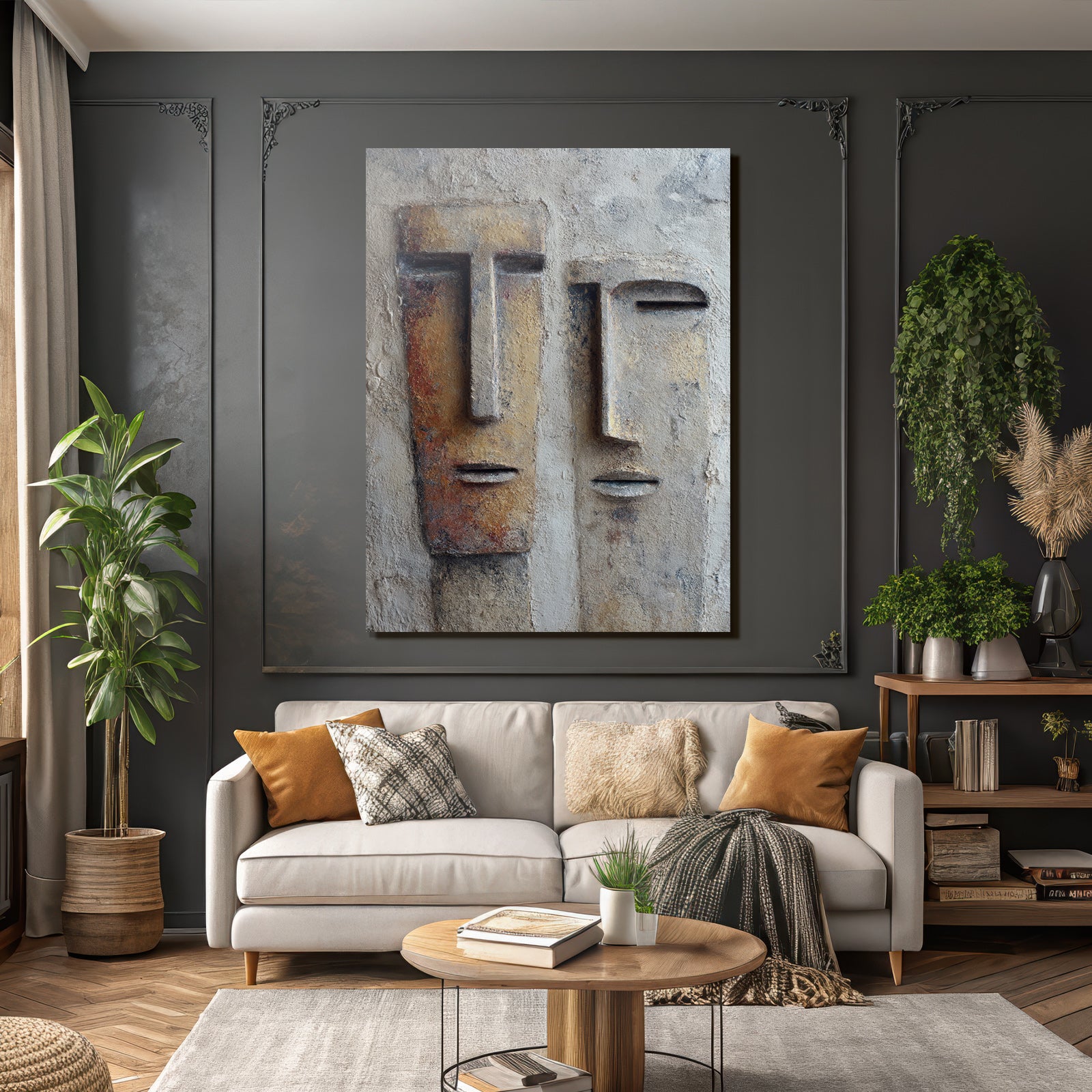Abstrakte Gesichtstextur Wand Panel