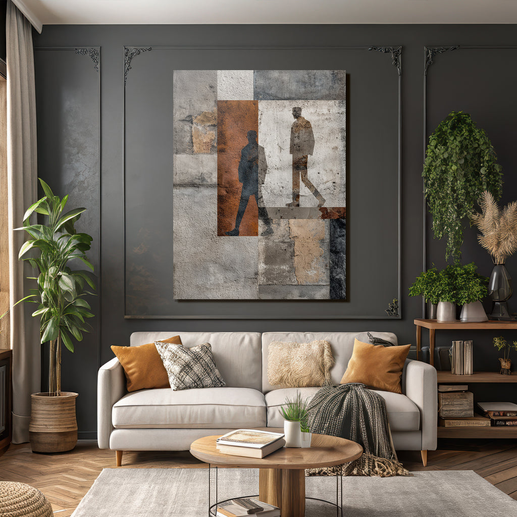 Abstrakte Komposition Mit Texturen Und Silhouetten
