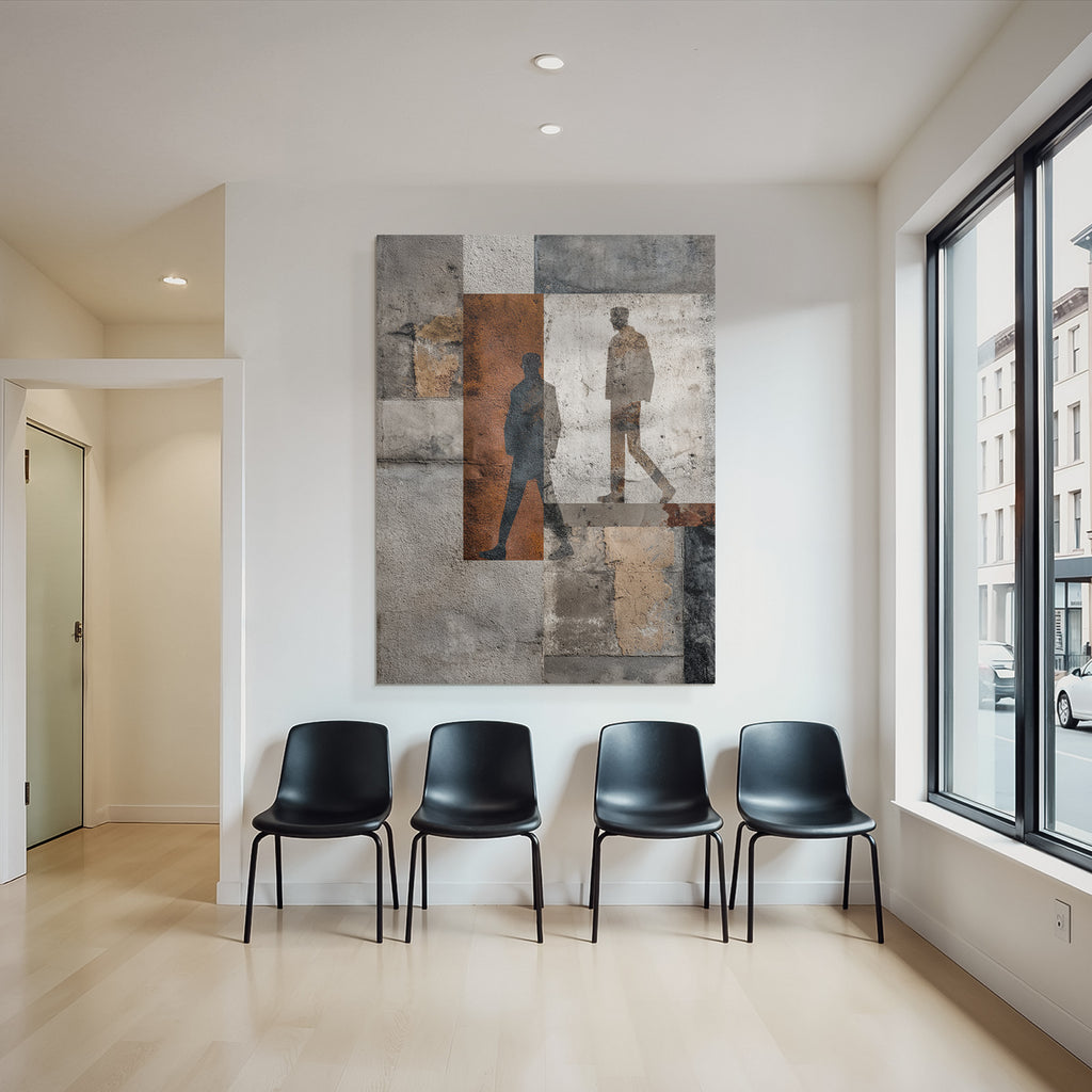 Abstrakte Komposition Mit Texturen Und Silhouetten