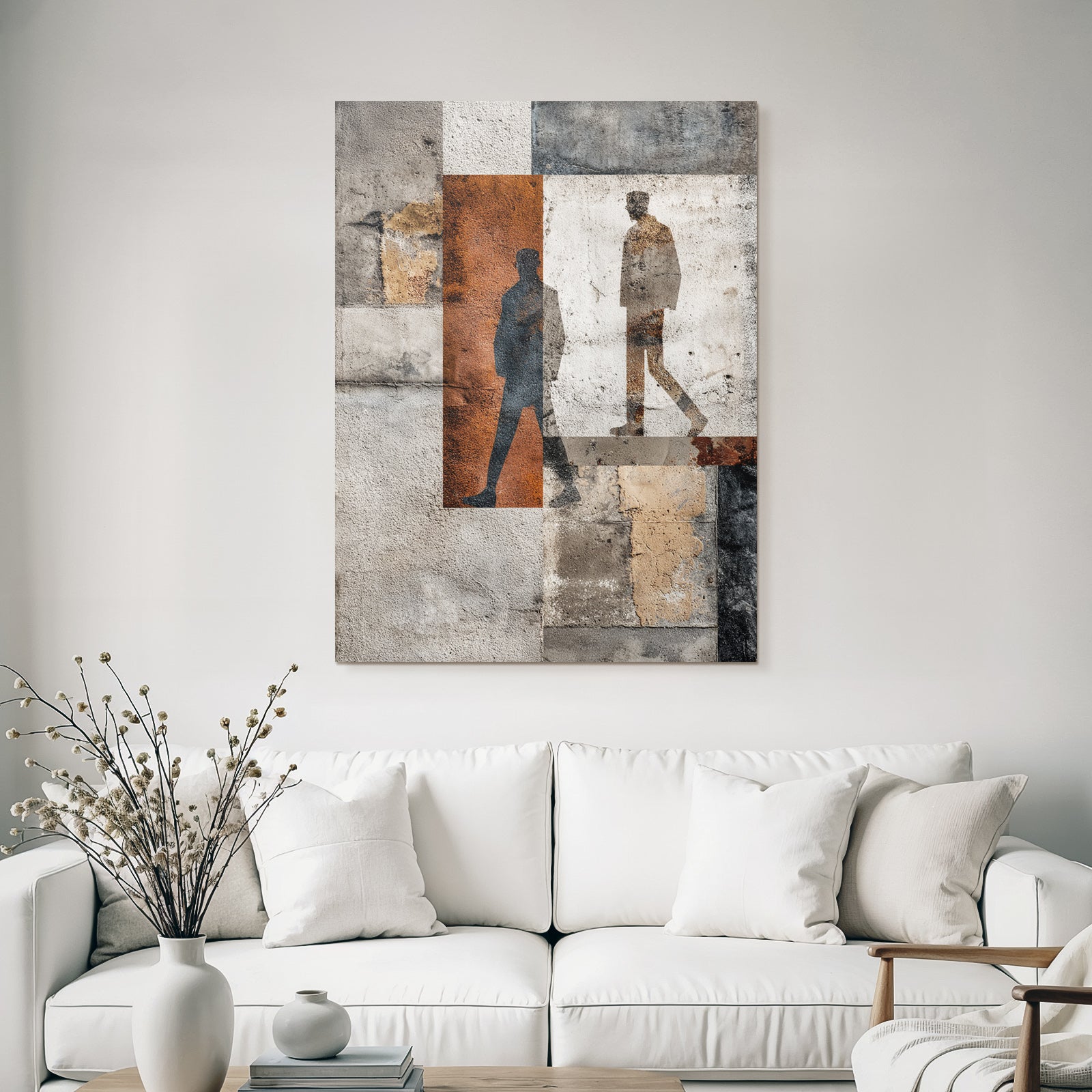 Abstrakte Komposition Mit Texturen Und Silhouetten