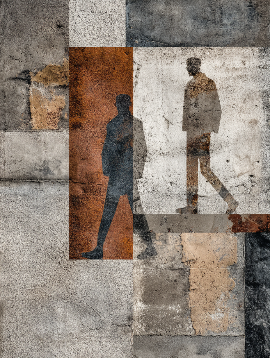  Abstrakte Komposition Mit Texturen Und Silhouetten | Industrial | Einrichtungsstile