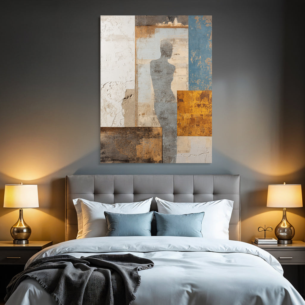 Abstrakte Komposition Verschiedene Texturen Farben Silhoutte