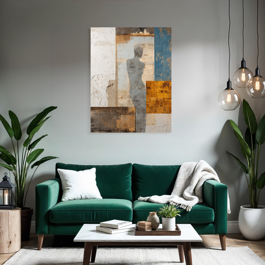 Abstrakte Komposition Verschiedene Texturen Farben Silhoutte