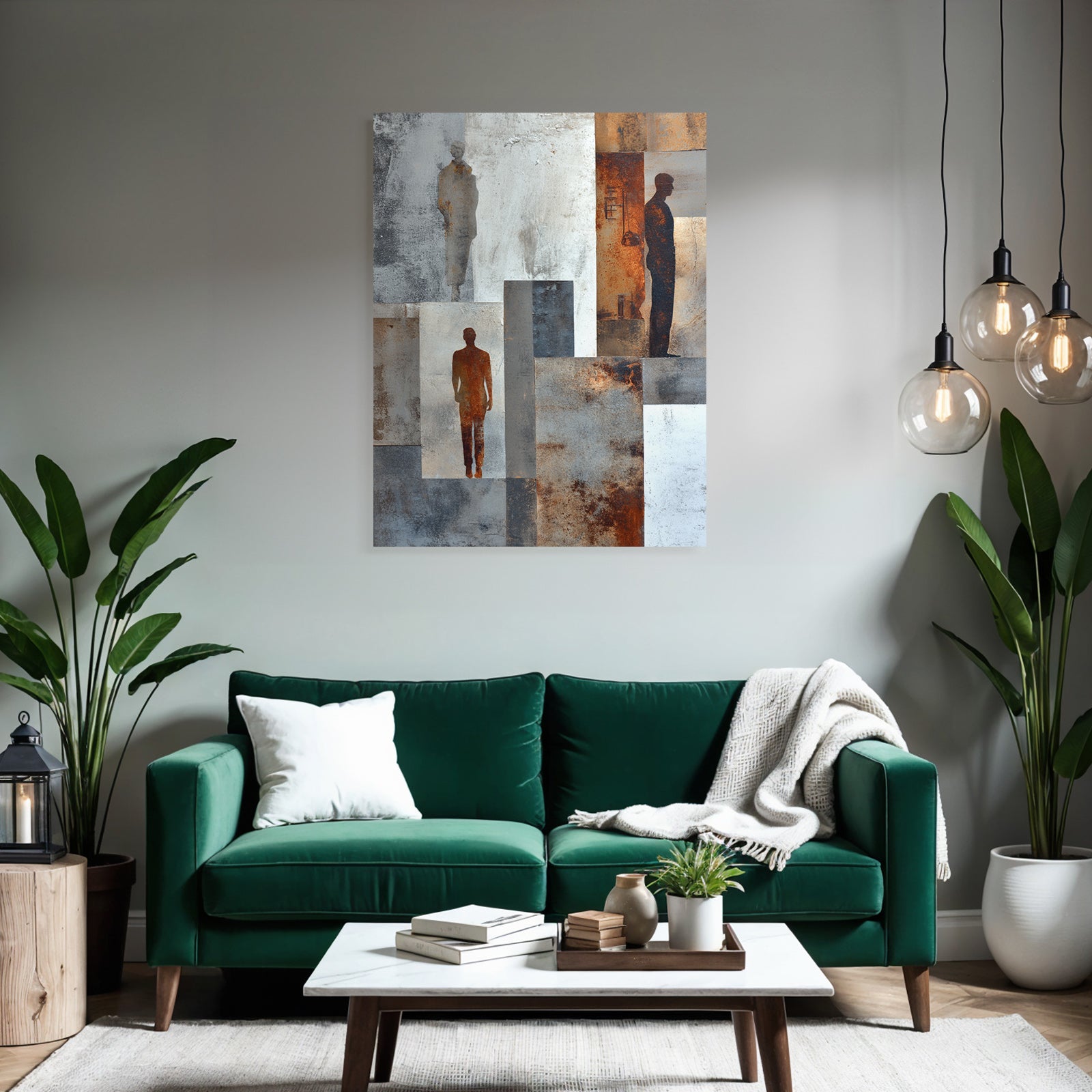 Abstrakte Kunst Figur Texturen Grau Weiss Rost