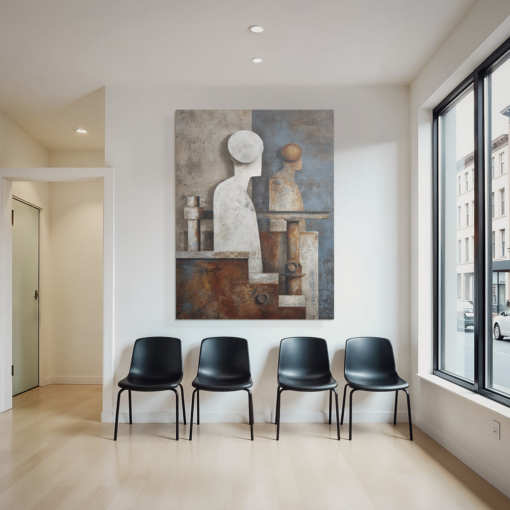 Abstrakte Kunst Geometrische Formen Menschliche Figuren Texturiert