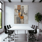 Abstrakte Kunst Grau Orange Schwarz