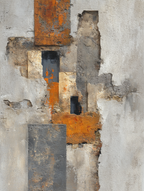  Abstrakte Kunst Grau Orange Schwarz | Industrial | Einrichtungsstile