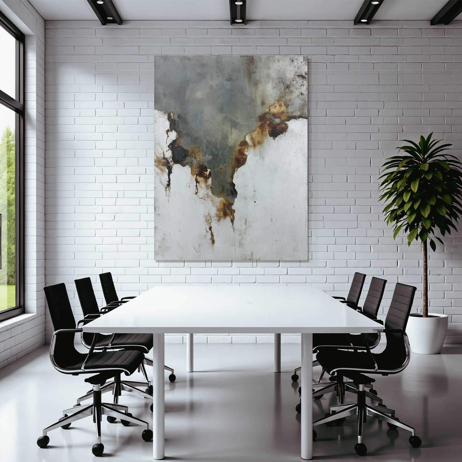 Abstrakte Kunst Grau Rost Und Weiss Textur