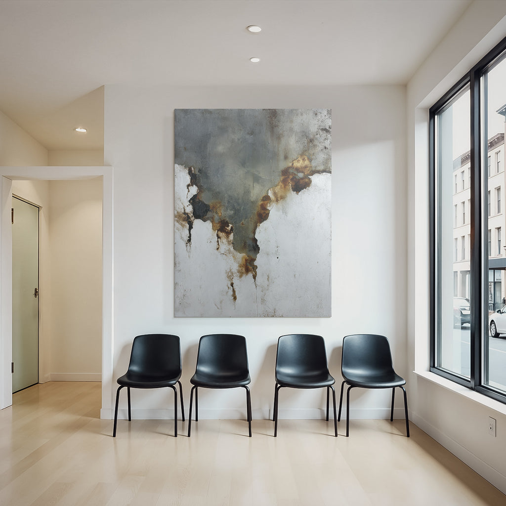 Abstrakte Kunst Grau Rost Und Weiss Textur