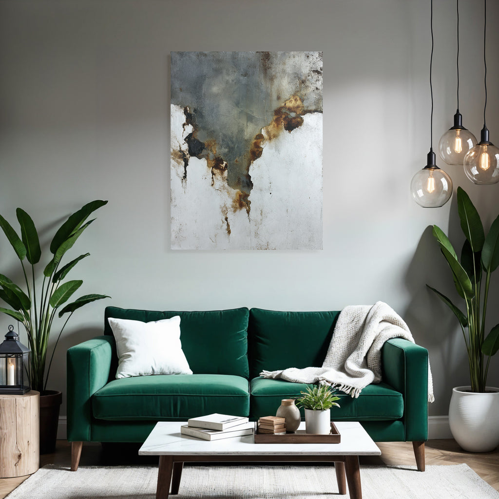 Abstrakte Kunst Grau Rost Und Weiss Textur