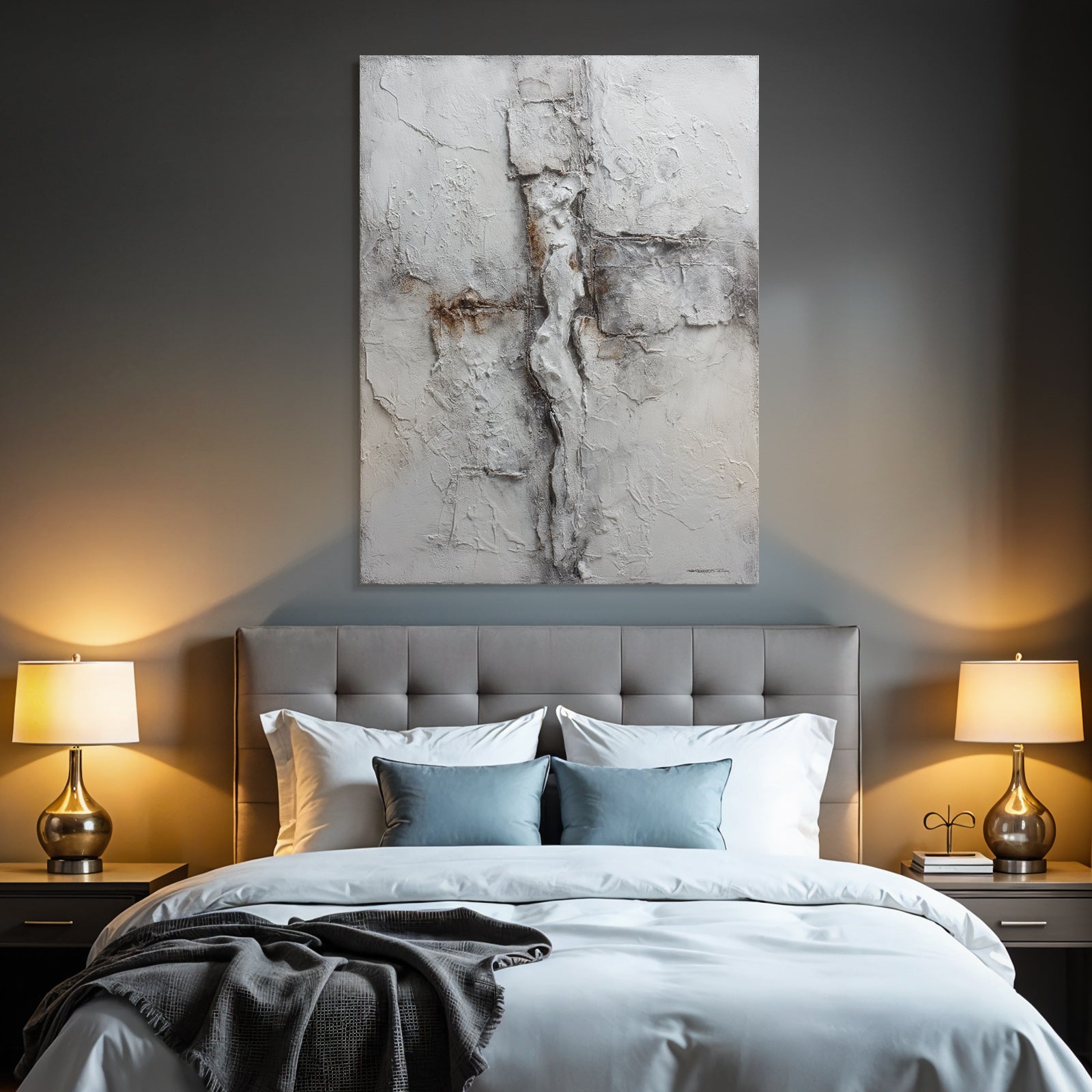 Abstrakte Kunst Grau Weiss Menschliche Figur