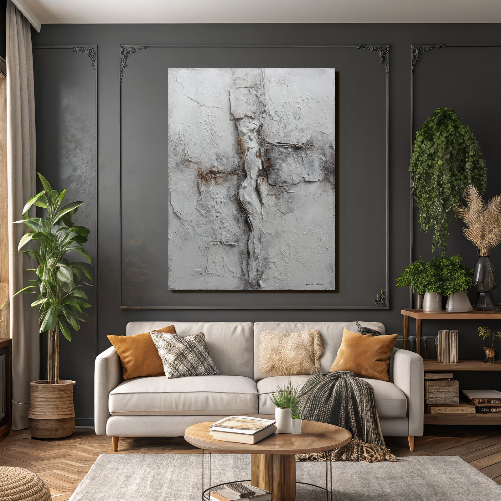 Abstrakte Kunst Grau Weiss Menschliche Figur