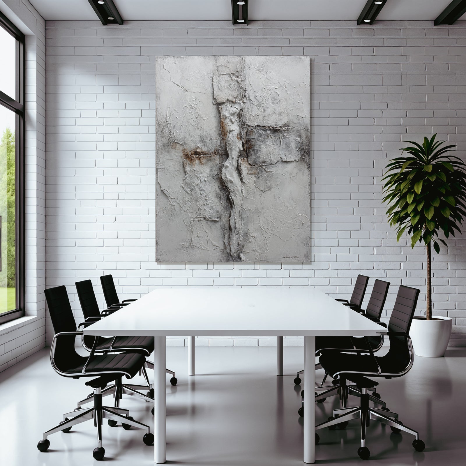 Abstrakte Kunst Grau Weiss Menschliche Figur