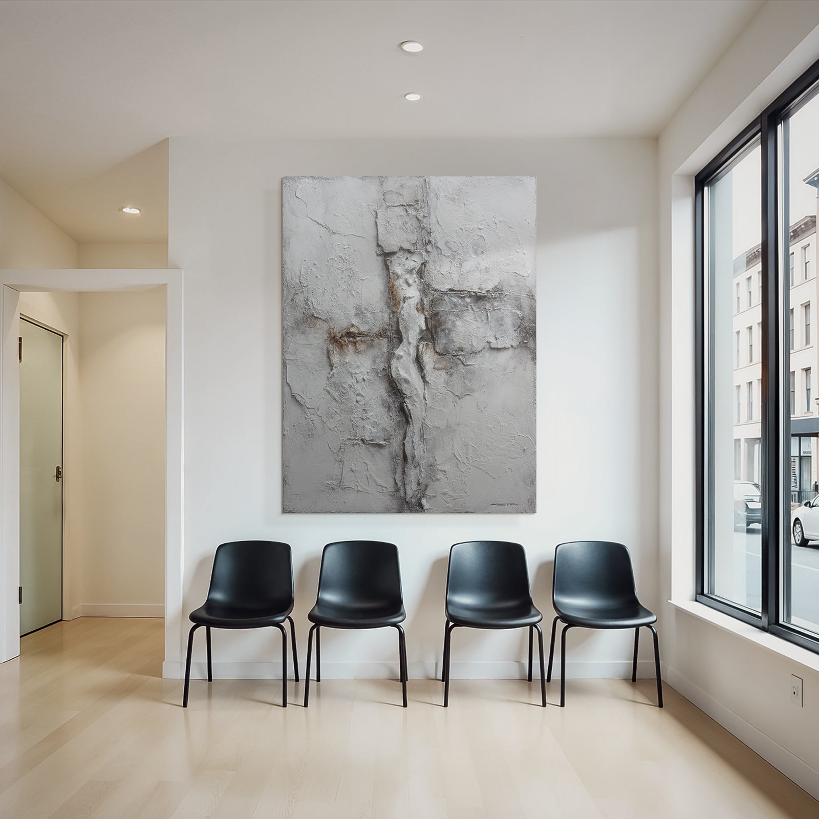 Abstrakte Kunst Grau Weiss Menschliche Figur