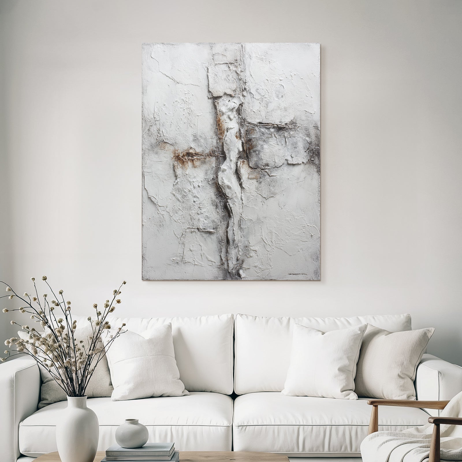 Abstrakte Kunst Grau Weiss Menschliche Figur