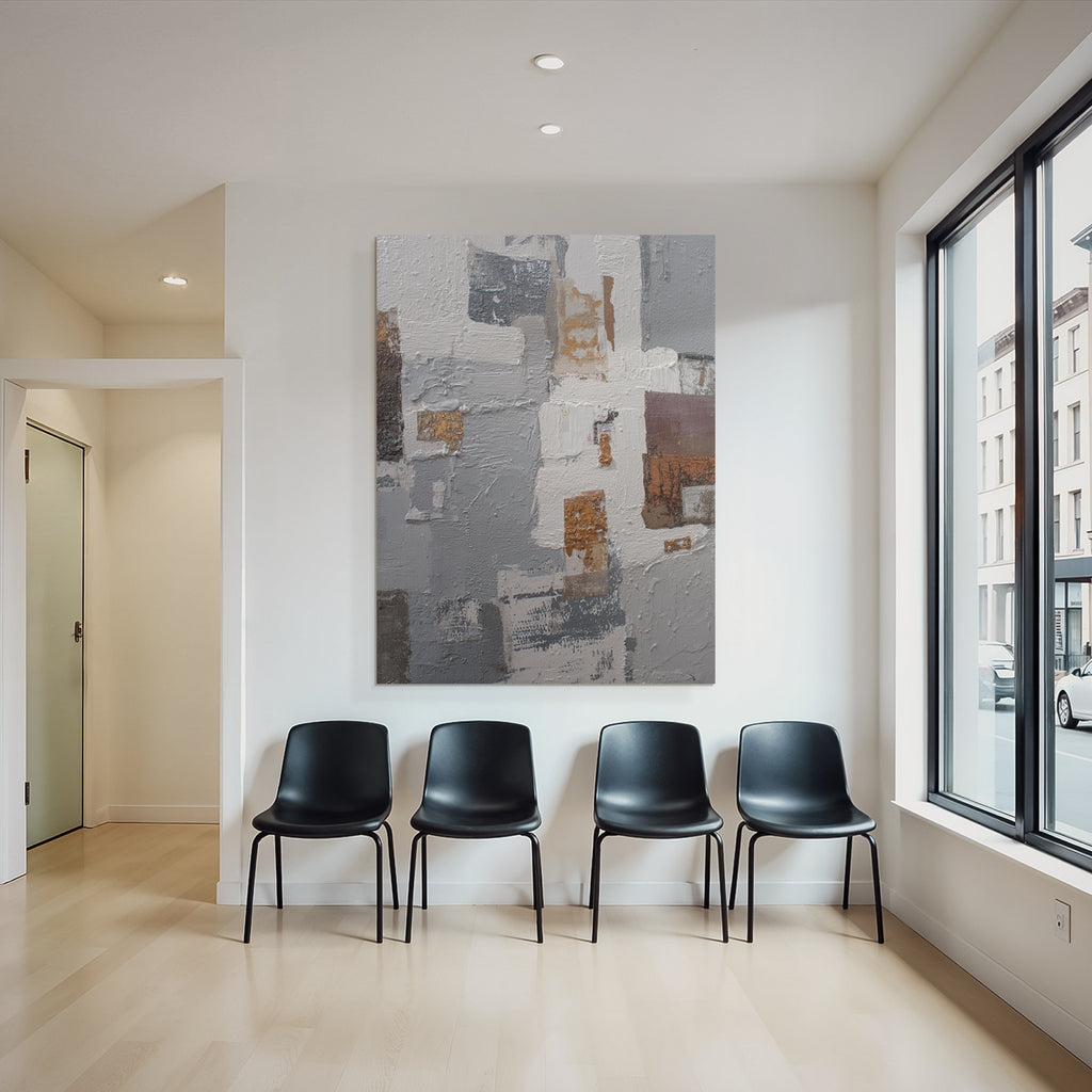 Abstrakte Kunst Graue Weisse Goldene Braune Texturen