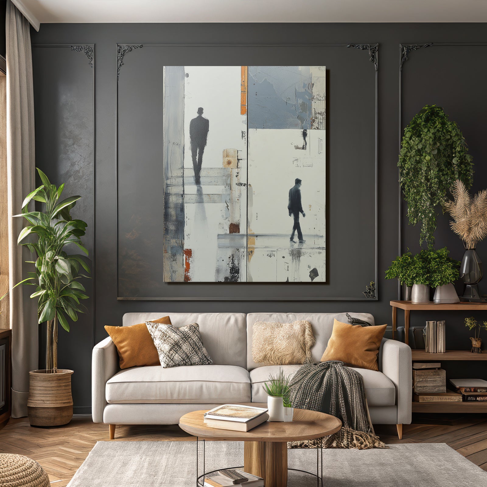 Abstrakte Kunst Silhuetten Gegen Hintergrund