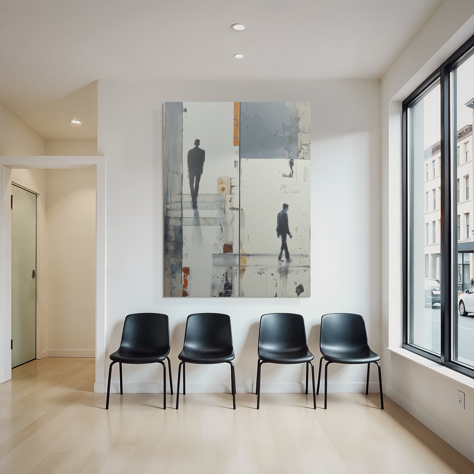 Abstrakte Kunst Silhuetten Gegen Hintergrund