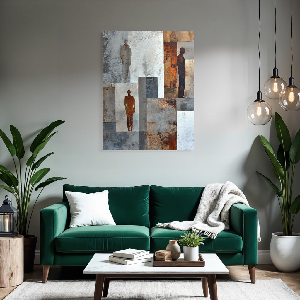 Abstrakte Kunst Silhuetten Texturiert Hintergrund Farben Und Muster