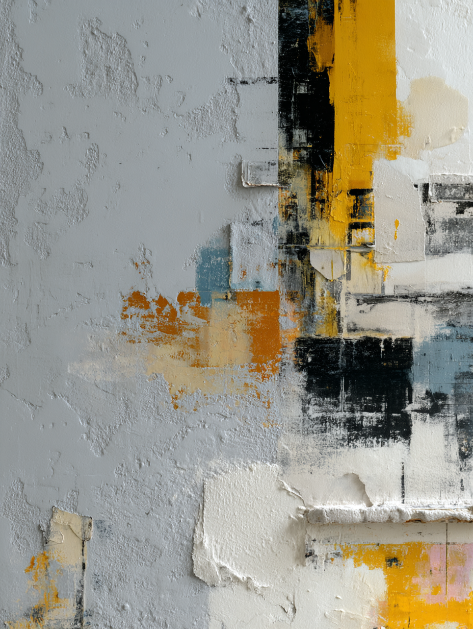  Abstrakte Kunst Textur Oberflaeche Grau Gelb Schwarz Orange | Industrial | Einrichtungsstile