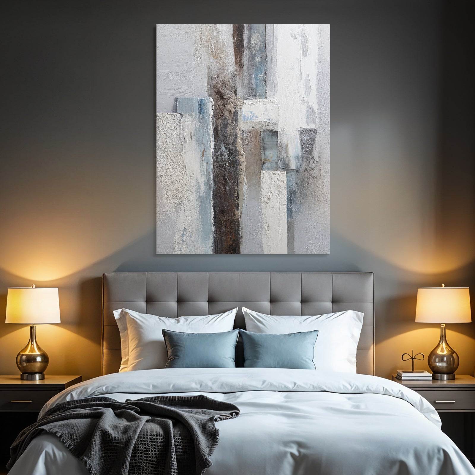 Abstrakte Kunst Texturen Weiss Blau Braun