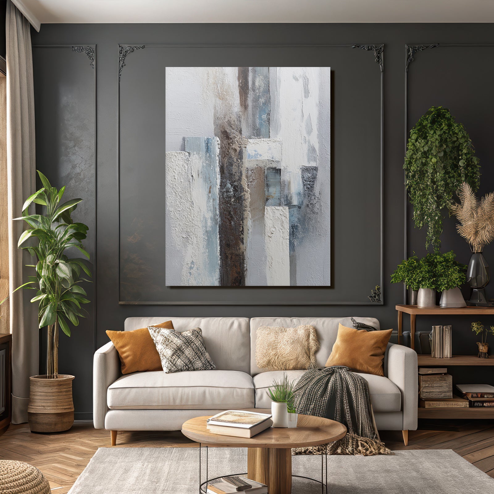 Abstrakte Kunst Texturen Weiss Blau Braun