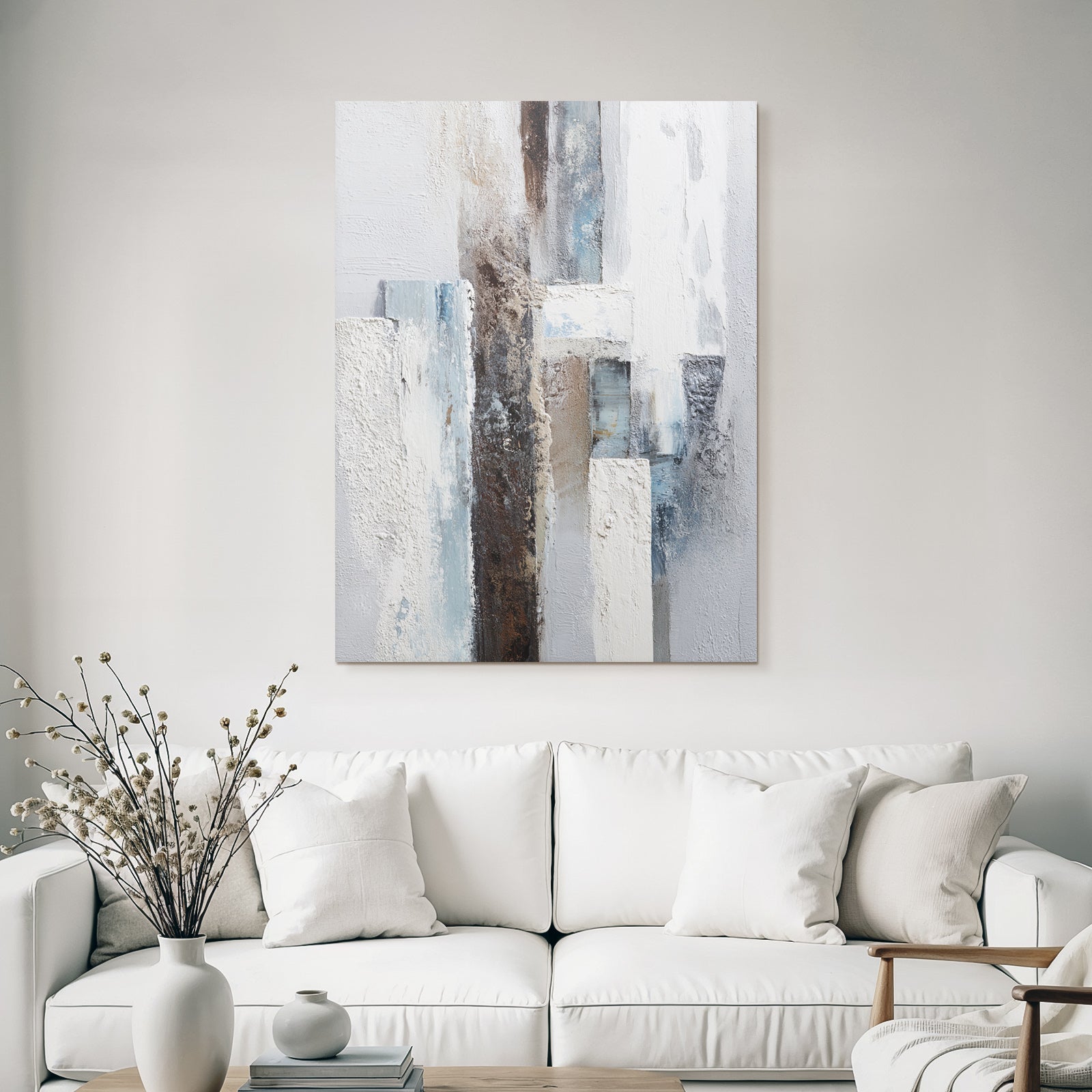 Abstrakte Kunst Texturen Weiss Blau Braun