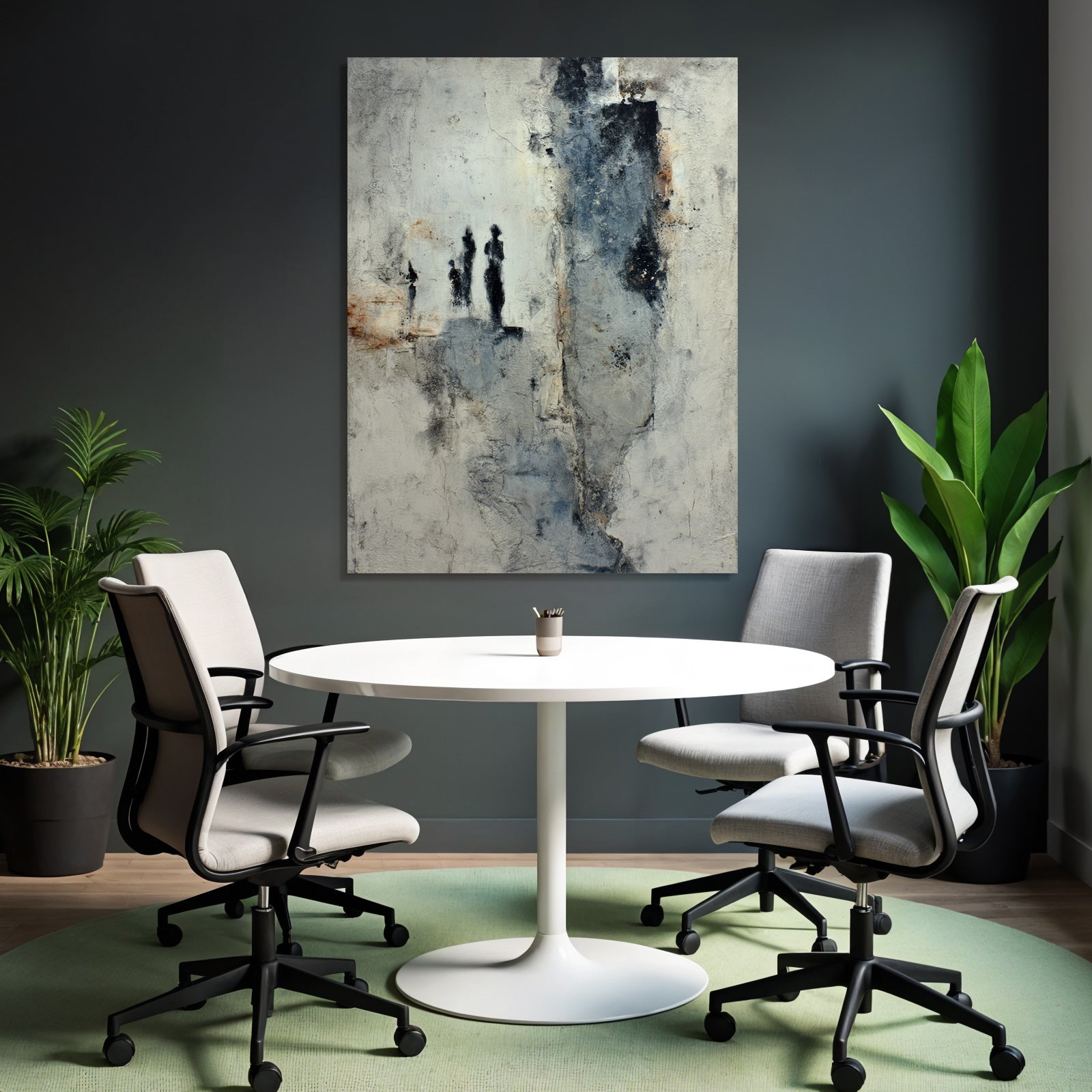 Abstrakte Kunst Wandmalerei Mit Texturen Und Mustern